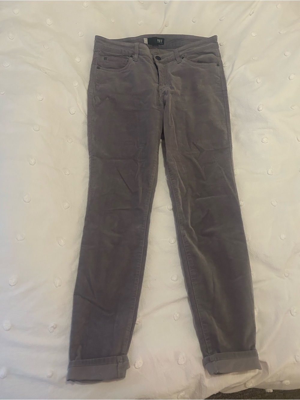 Kut Diana Grey Corduroy Slim Pants